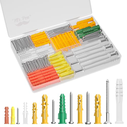 Mr. Pen- Wall Anchors and Screws for Drywall, 190 pcs,
