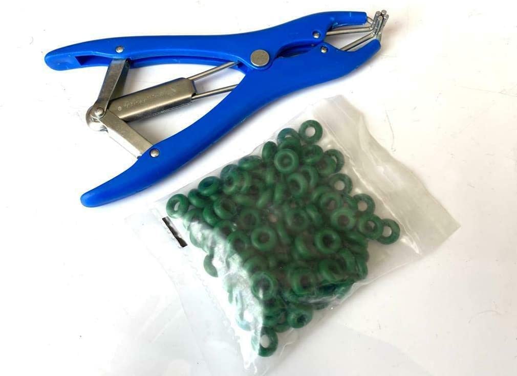 Medtool Chrome Castration Bander & 100Pcs Castrator Rings, Balloon Expander Tool Pliers
