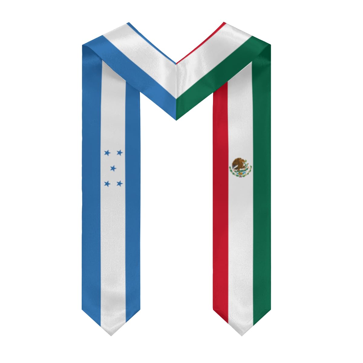 Generic Graduation Stole Scarf Shawl Mexico Mexican Honduras Honduran Flag Sash for Abroad Student International Study Class of 2024 Decor Stoles Gift