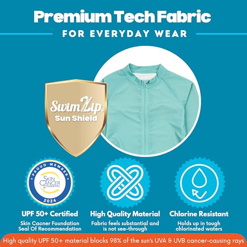 Image of SwimZip Girls' 3 Pc Swim Set w /Long Sleeve Rash Guard, Tankini & Shorts UPF 50+