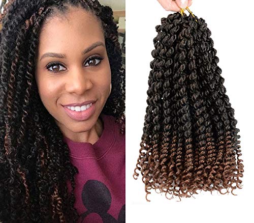 5 Piece senegalese twist crochet hair 14 inches crochet braid hair 18 stand/pack senegalese spring twist hair curl end (14"5pack, T30)