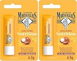 Le Petit Marseillais | Soin Lèvres Nutrition Lèvres Desséchées (tube de 4,9 g) – Baume à lèvres au beurre de karité, amande douce et huile d'argan – Stick à lèvres nourrissant (Lot de 2)