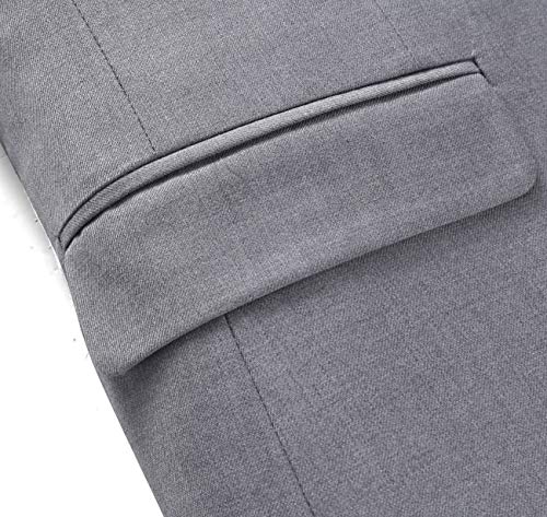 UNINUKOO Mens Suits 3 Piece Classic Fit Wedding Guest Outfit Suit Jacket Pants with Vest US Size 34 LightGrey 4 Buttons Vest3