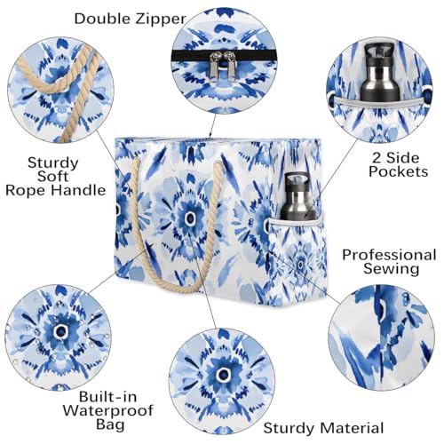 Splash Tie Dye Beach Bags for Women Large Beach Tote Waterproof Sandproof Large Tote Bag Swim Pool Bags3