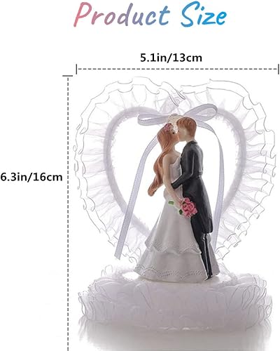 Miniatura 7 de KIPETTO Decoración romántica para tarta de boda, decoración romántica de novia y novio para boda, día de San Valentín, aniversario, fiesta de