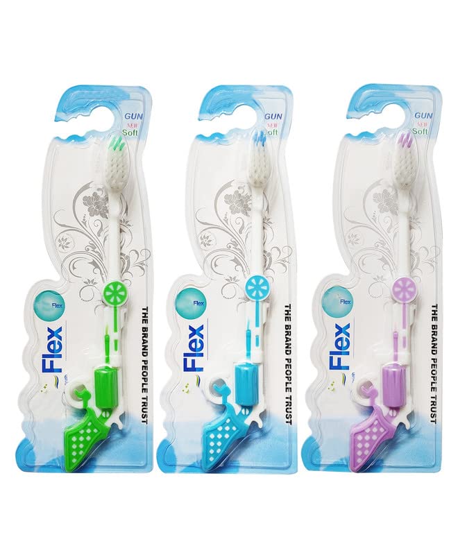 Red Champion Child Toothbrush Lotus Flex Gun Toothbrush Design | Soft Baby Toothbrush Set, BPA Free Baby Training Toothbrush with Soft Bristles and Easy Grip | Baby Kids Toothbrush | Pack of 3-image-20