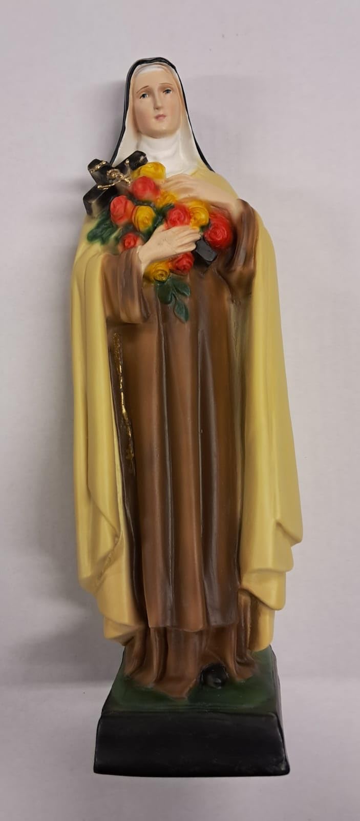 ArteSacraCaravaggio Statua di Santa Teresa del Bambin Gesù cm 30 (11,81 inches) in marmo resina piena decorata a mano di produzione artigianale italiana