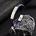 INBLUE Personalized Leather Bracelet Engraved Name/Text Bracelet for Men Father Friend Stainless Steel Tag Adjustable Braided Rope Bracelet Fashion Jewelry Gift for Anniversary Friendship - Blue