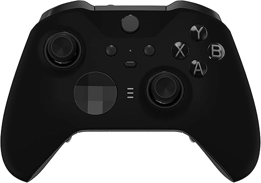 eXtremeRate Black Soft Touch Grip Faceplate Cover, Front Housing Shell Case Replacement Kit for Xbox One Elite Series 2, Xbox Elite 2 Core Controller Model 1797 - Controller NOT Included