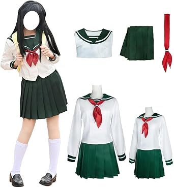 Women Cosplay Costume Dress Uniform Suit With Wig