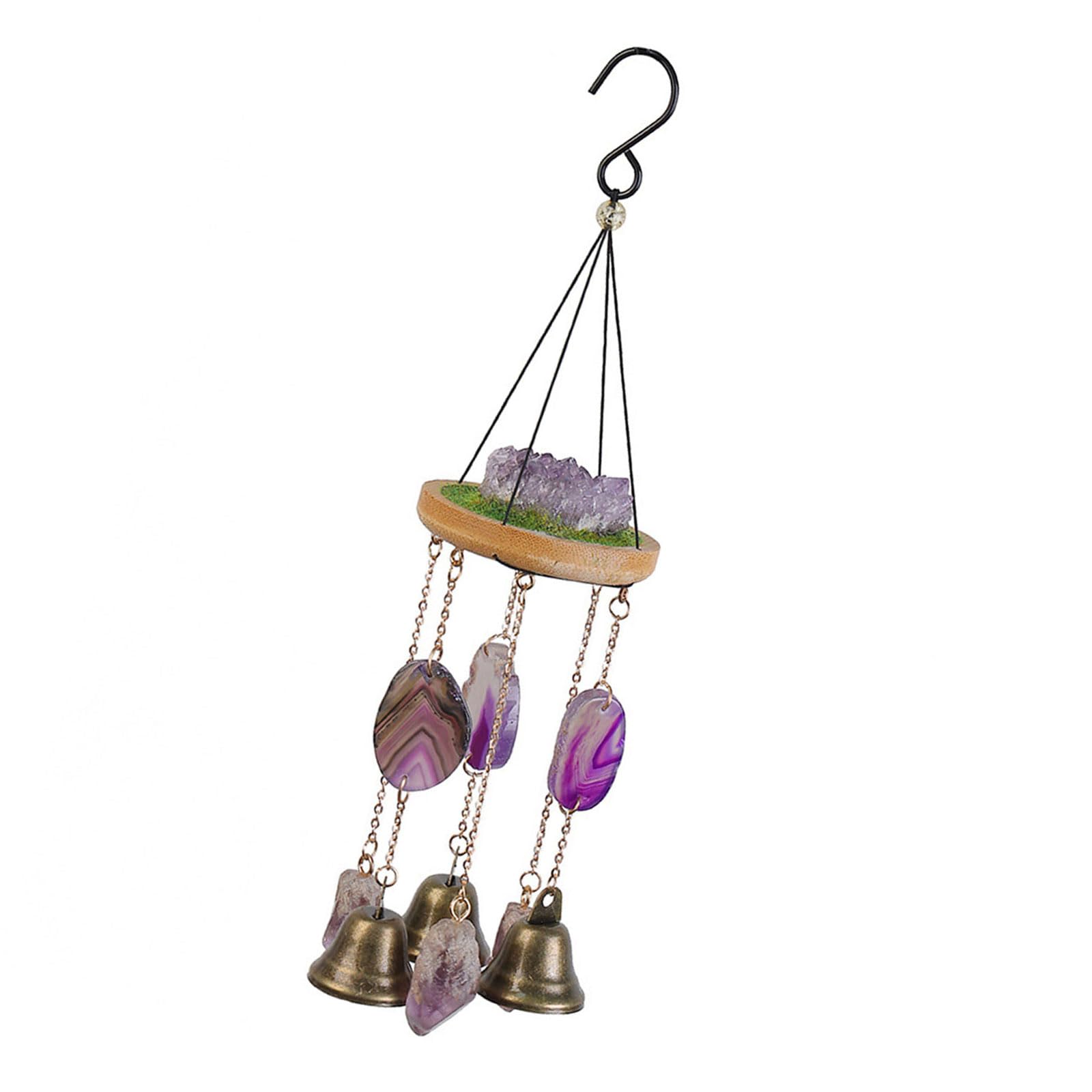 Kalttoy Musical Car Interior Decoration Air Toll Constructed with Bronze Carillons Wood Round and Natural Chalcedony Plan Interior Decoration Air Carillons