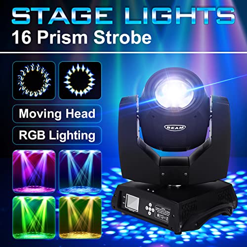 Samger 2 Pack 230W 7R Moving Head Stage Light 16 Prism 7 Colors 17 Gobo Patterns Pan And Tilt Rotating Dj Lights With Lcd Display Supporting Dmx512 For Wedding Party Disco Music Club Lighting Effect #TOP2