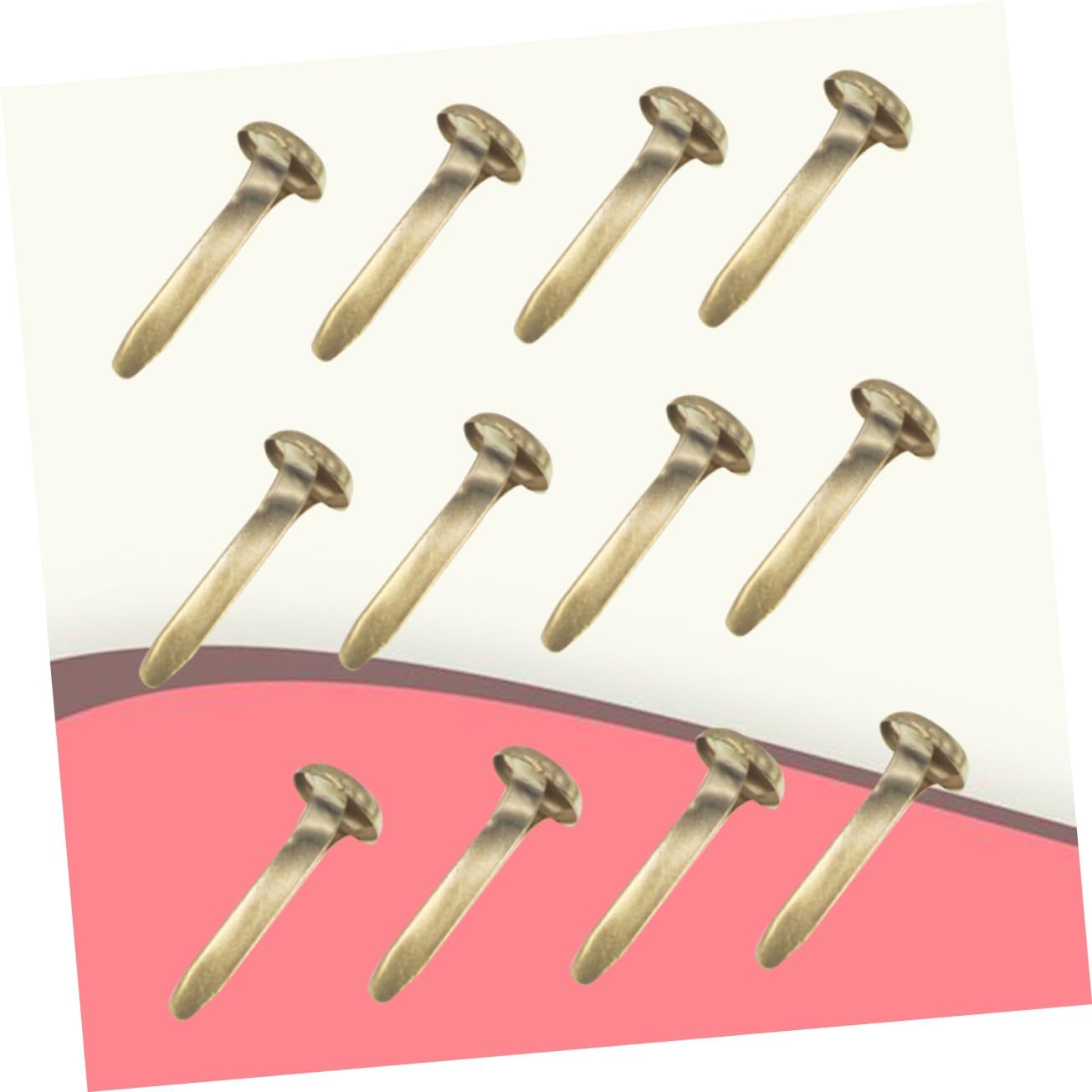 STOBOK 2sets Metal Craft Brads 8x16mm Round Mini Brads Pastel Color Perfect for Scrapbooking Cardmaking Boys and Girls DIY 100pcs*2