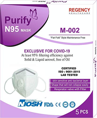 Purify N95 Mask (5 Layer Without Filter) Washable Reusable Anti Pollution (NIOSH FDA Certified) for both men and women (Pack Of 5,Blue) (B08KG5XCW6) Amazon Price History, Amazon Price Tracker