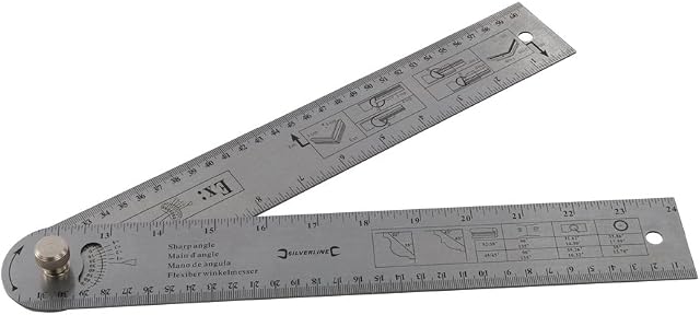 Silverline 783421 Easy Angle Protractor Rule 600 mm