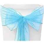 Elegant Organza Chair Sashes Sheer Fabric Sashes for Weddings, Parties, and Special Events - (Pack of 10 Pieces, Sky Blue)
