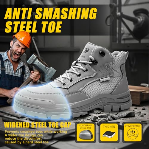 Image of Steel Toe Shoes Puncture Resistant Safety Work Boots for Men.
