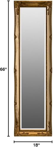 Miniatura 6 de Howard Elliott Queen Ann - Espejo de pie con hoja de oro antiguo, espejo rectangular de cuerpo completo con marco de madera con ribete de cuentas,