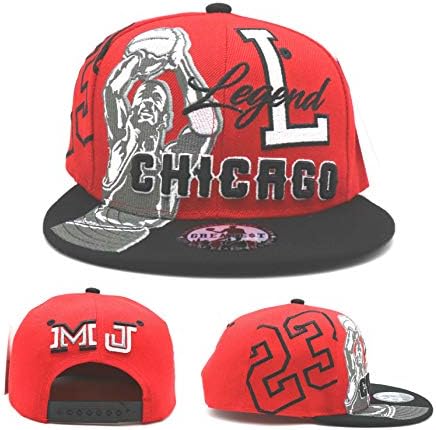 Youth Kids Chicago New Leader Legend MJ Shooter Boys Red Black Era Snapback Hat Cap 19in to 21in Head Size