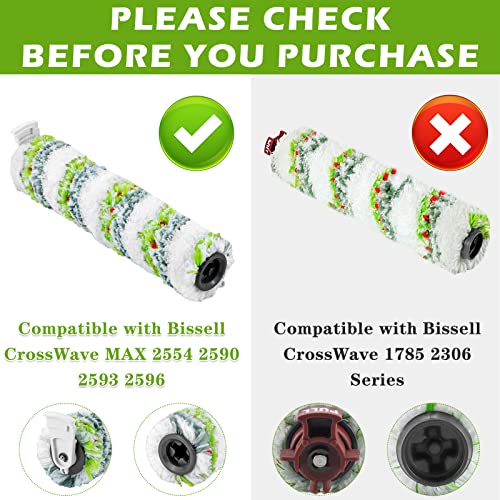 2554 2554A 2590 2593 2596 Replacement Parts for Bissell CrossWave Max and HydroSteam 35151 3515 35152 3513 3518, 3 Pack Pet Brush Rolls 2788 and 3 Pack Filters 1866, 1618641 1608684 LUXRILIX