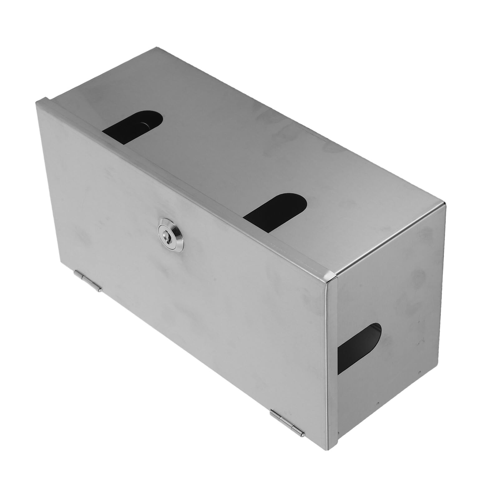 HOMSFOU Caja Protectora de Enchufe Eléctrico Exterior de Acero Inoxidable Grande Resistente al Agua Tapa de Bloqueo Segura para Tomacorrientes en Exteriores y Uso en Oficinas