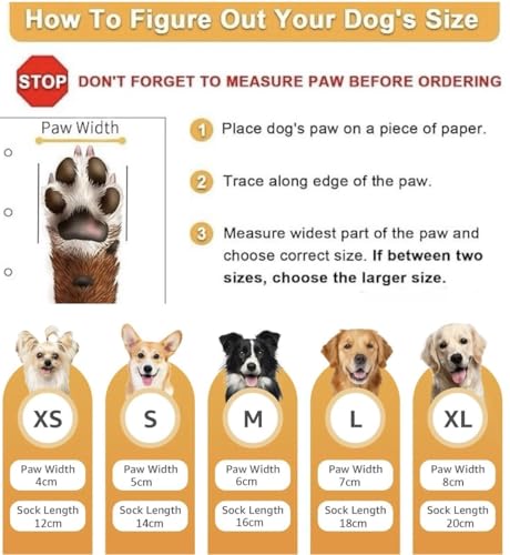 Image of KUTKUT 4Pcs Dog Socks to Prevent Licking Paws, Dog Socks for Hardwood Floors Anti Slip for Traction Control,Dog Grippy Socks for Senior Dog Small Medium Large Dogs on Tile Floors(SIZE:XL, L*W:20*8cm)