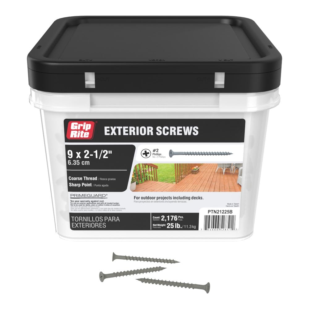 Grip-Rite Exterior Screws - Durable Deck Screws -18