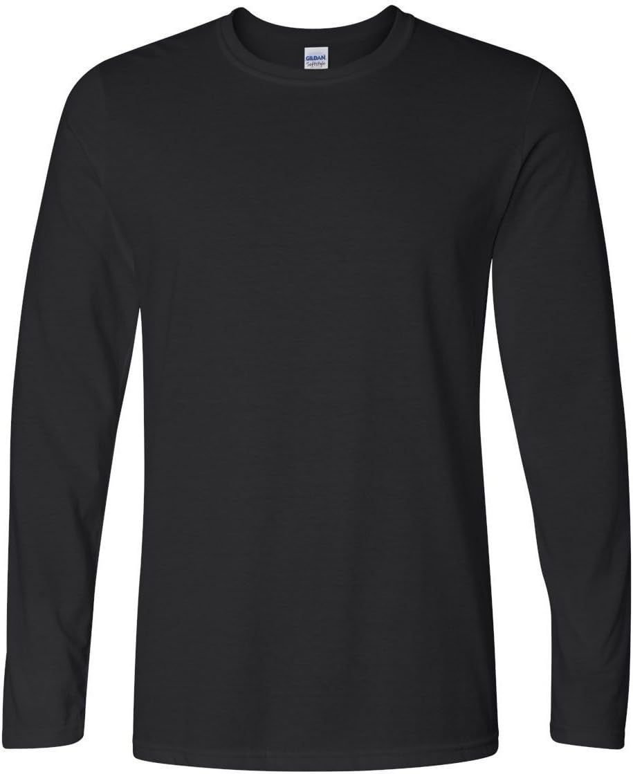 Gildan Mens Soft Style Long Sleeve T-Shirt (M) (Black)