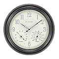 Bulova C4813 Weather Master Wall Clock, 18", Black