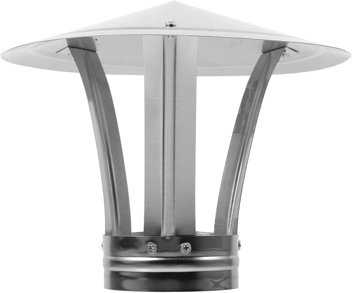 Stainless Steel Chimney Cap Roof Exhaust Vent Cover 12cm Diameter Rainproof Fireplace Pipe Cover Outdoor Ventilation Hood