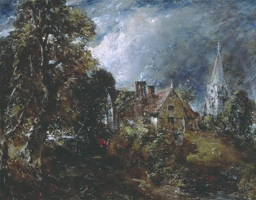 Toile la ferme du Glebe John Constable 60x90cm pour habiller un mur vide de bureau blanc