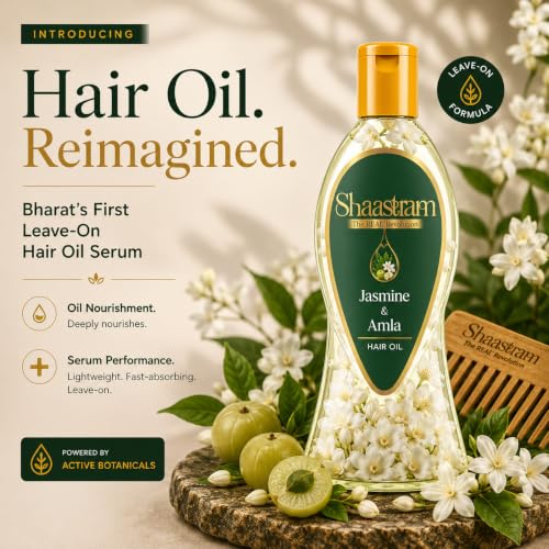 Image of Jasmine & Amla Helps Relieve Stress & Calm the Scalp |Herbal Hair Oil (works like a serum) for Men & Women |With Real Jasmine flowers | Non-Sticky, Lightweight, Fast Absorbing Oil serum - 180ml