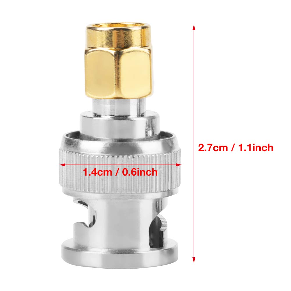 Marhynchus 2 Pieces BNC to SMA Type Adapters Fine Copper Gold Plated Core, for Test Equipment