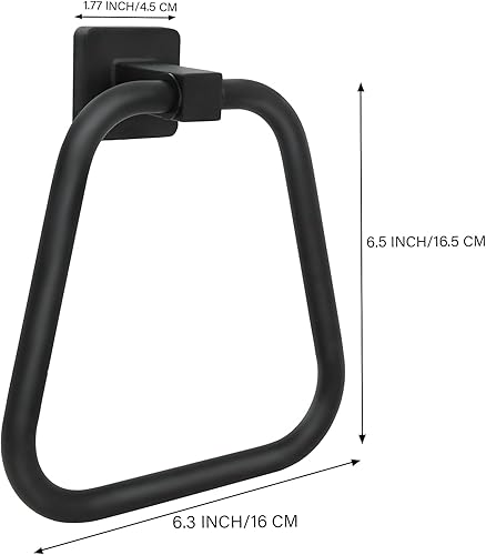 Miniatura 4 de Toallero para pared de baño, toallero de mano de acero inoxidable, resistente para baño, cocina (negro)