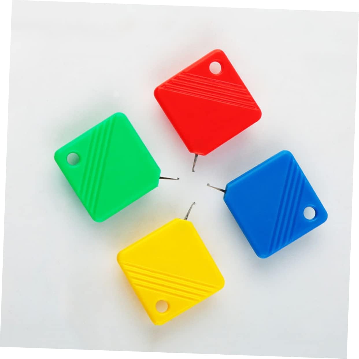 jojofuny 100Pcs Square Needle Threaders for Easy Sewing DIY Embroidery Tool for All Needle Practical Threading Aid for Impairment Durable Design