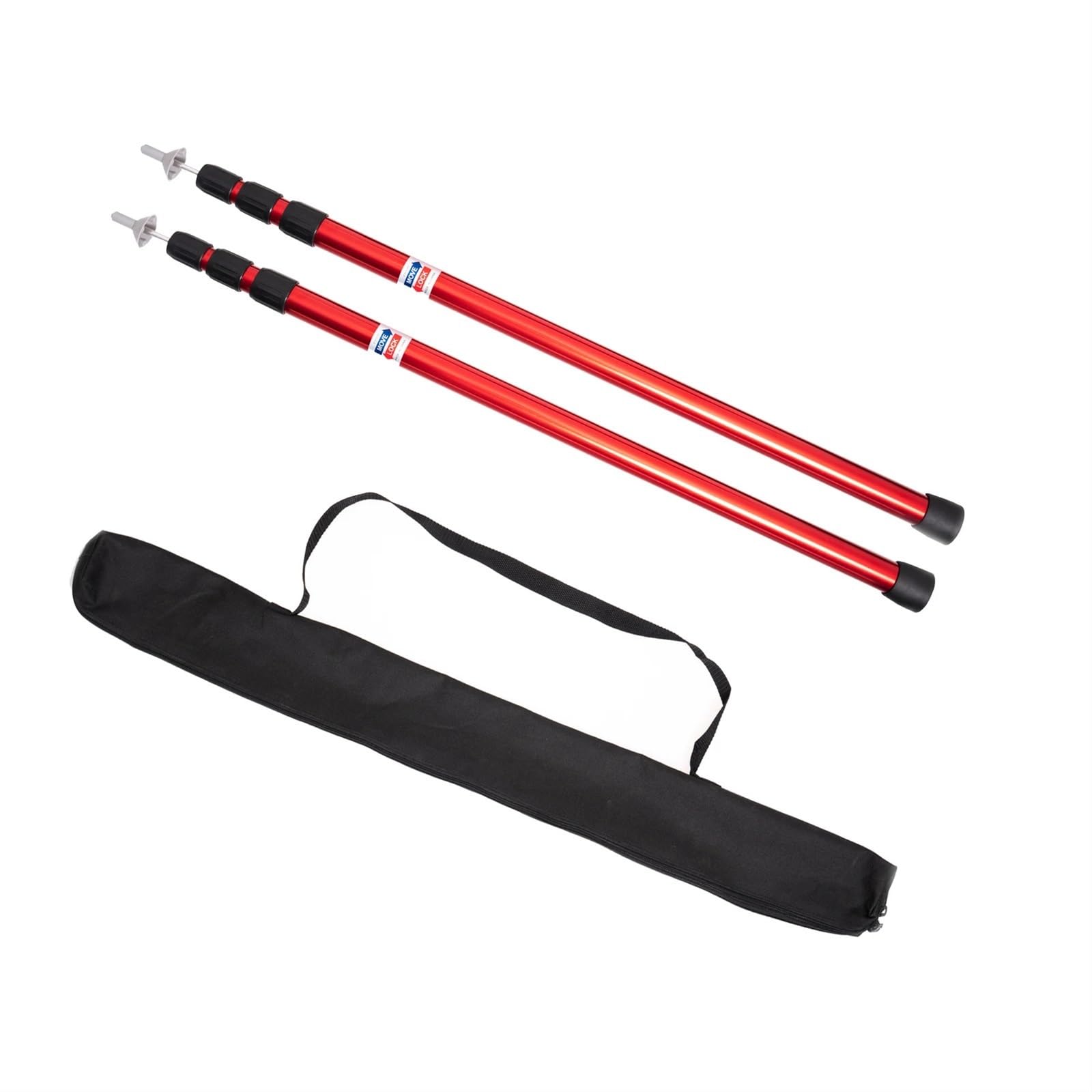 BYLYUIVN Telescopic pole Tent Pole Adjustable Tent Support Rods Beach Shelter Tarp Awning Pole Replacement Poles Accessories For Camping Hiking Tent(2pcs 230cm Red)