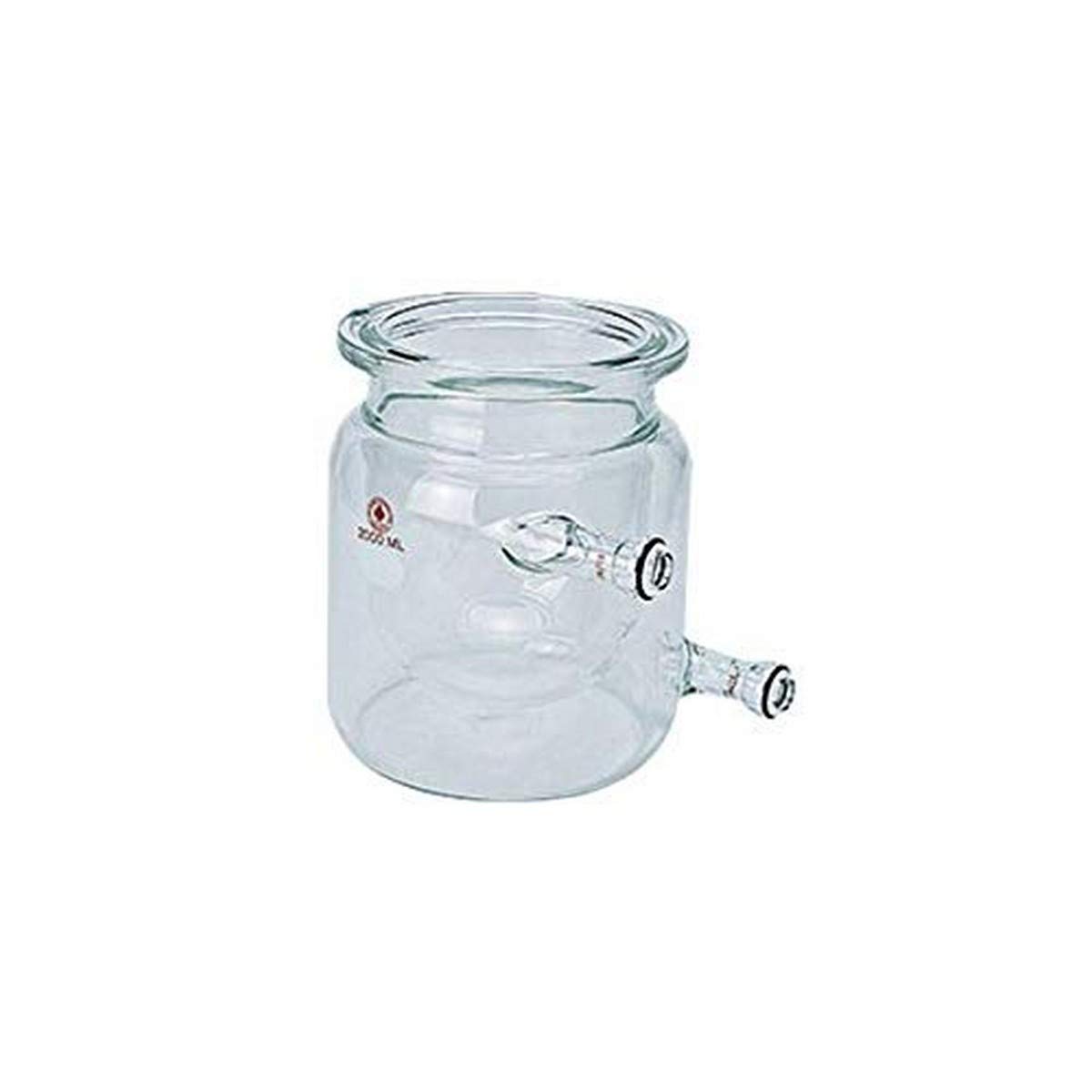 6519-03 Series Jacketed Reaction Flask with Round Bottom, 168 mm O-Ring Groove Flat Flange, 28/15 O-Ring Ball Joints, 3L, 170 mm Bottom OD, 260 mm Height