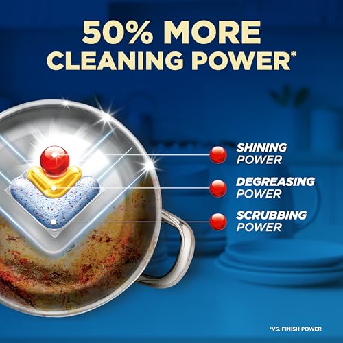 Image of Finish Ultimate Quantum Dishwasher Pods, New & Improved Formula, Dishwasher Detergent Dish Soap, Removes Burnt-On & Dried-On Stain, Degreasing & Scrubbing Power, Lemon Scent, 21 Count