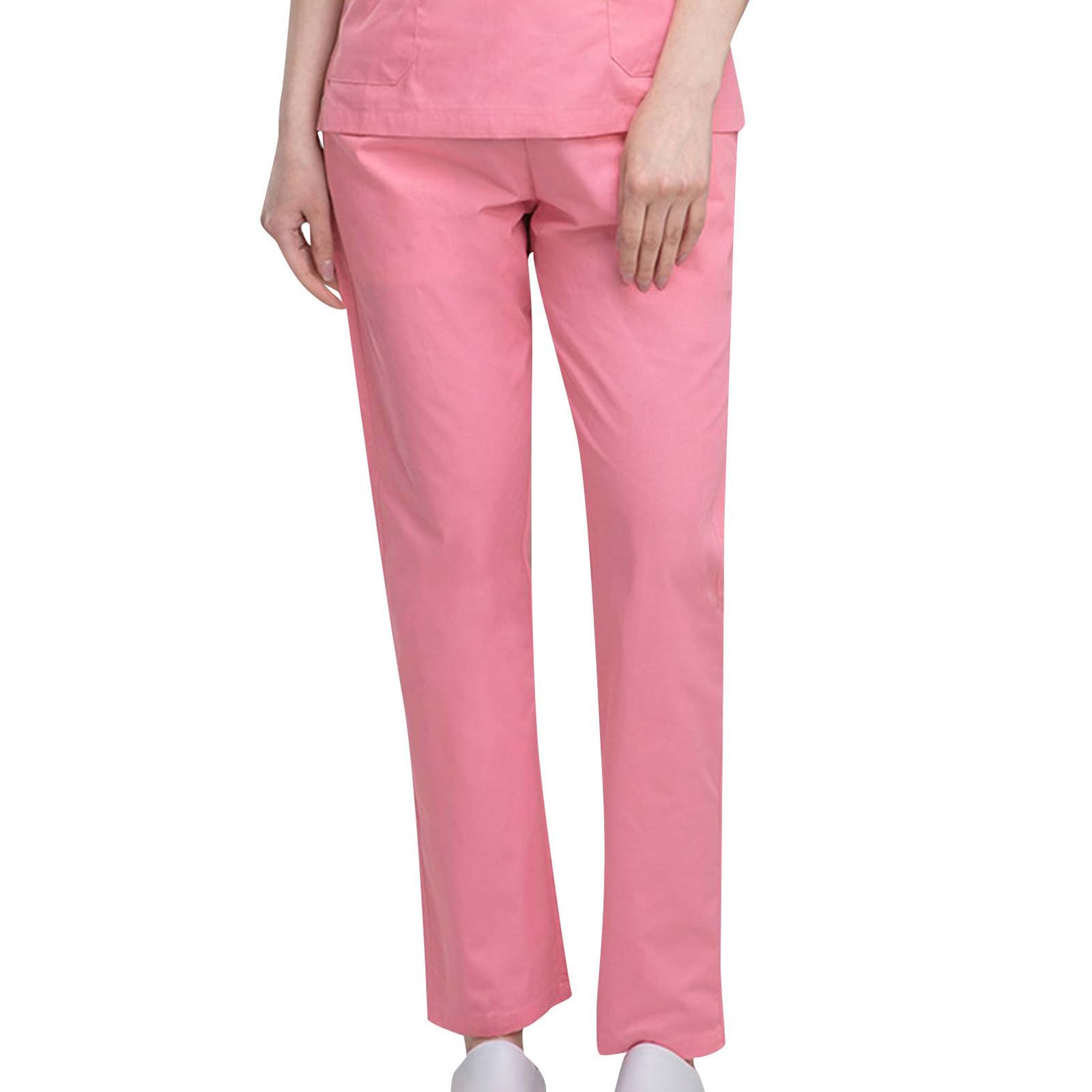 NATHGAM Womens Casual Straight Leg Pants High Waisted Drawstring Stretchy Business Work Trousers Ladies Outdoor Trousers