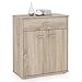 IDIMEX Buffet Monaco, Commode Meuble de Rangement avec 1 tiroir et 2 Portes, en mélaminé décor chêne Sonoma