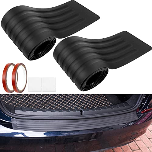 2 Sets Car Rear Bumper Protector Guard, 35.5Inch Universal Black Rubber Scratch-Resistant Anti-Scratch Abrasion Rubber Trunk Door Entry Sill Guard, Non-Slip Vehicle Trim Cover Protection Strip (Black) #TOP7