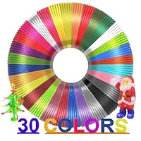 3D Pen Filament Refills 30 Colors, 1.75mm PLA 3D Printing Material Each 5M Total 150M for Most 1.75mm 3D Pens, Compatible with SCRIB3D, PIKA3D, Jandi, LIHUACHEN, Yummici and WGP Pens