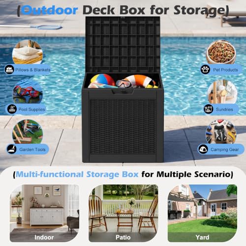 Image of Outdoor Storage Box Waterproof, 30 Gallon Deck Box for Patio Storage