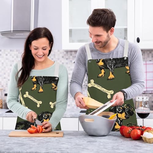 Tablier imperméable teckel réglable pour éviter les taches en cuisine