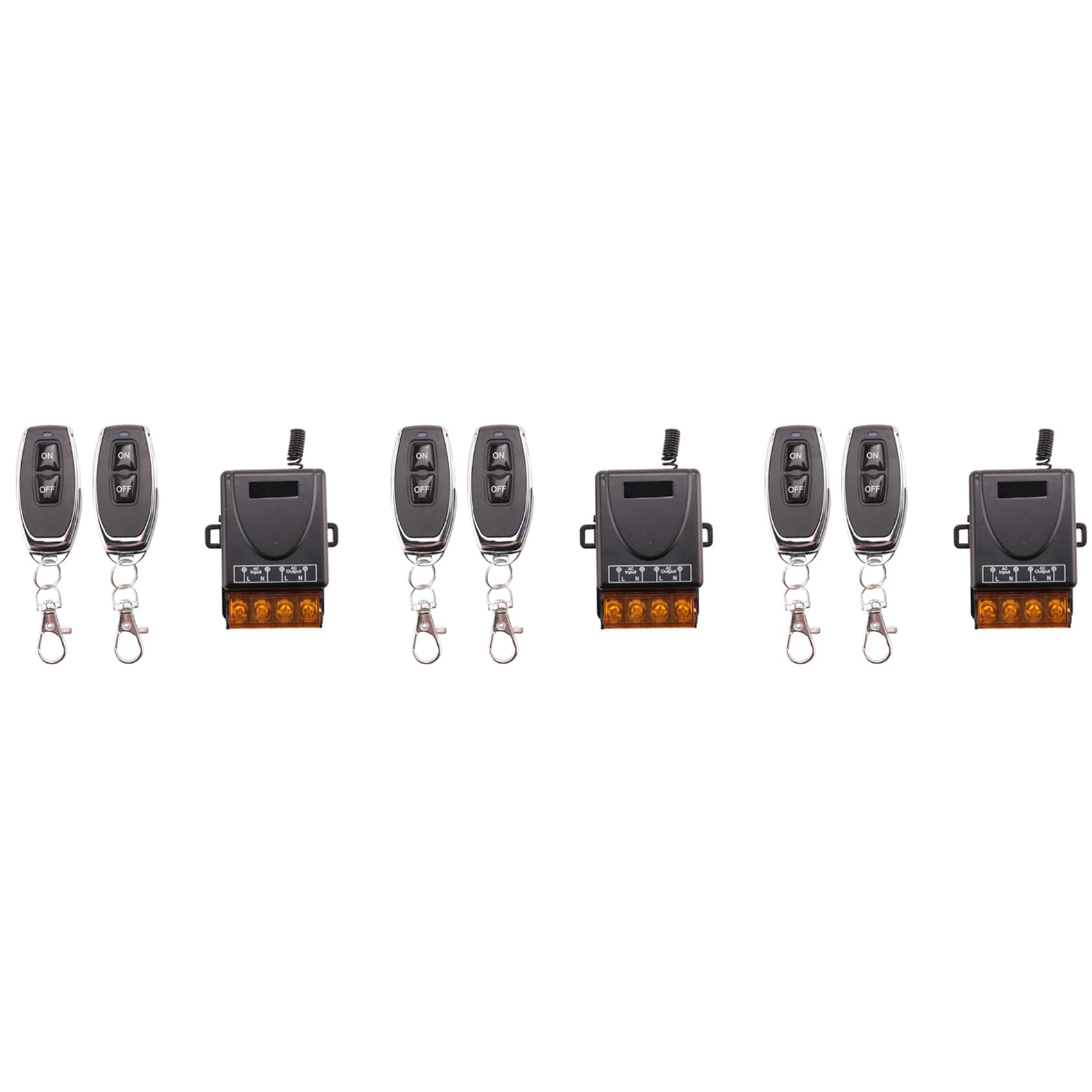 Interrupteur de télécommande 433MHz 220V 30A récepteur et 3 transmetteurs