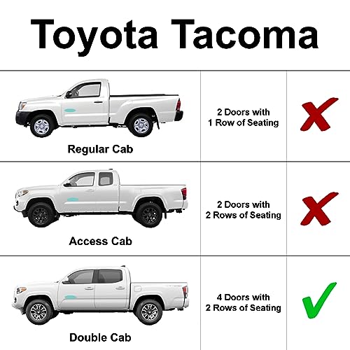 Yellopro Side Window Front Seat Reflective Sunshade Custom Fit For 2016 2017 2018 2019 2020 2021 2022 2023 Toyota Tacoma, Trd Off-Road, Sr, Sr5, Trd Sport, Trd Pro, Limited 2Dr 4Dr Accessories (2Pcs) #TOP1