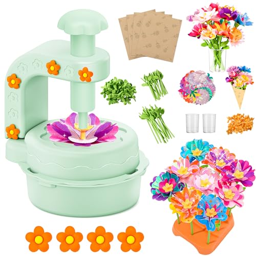 Fabric Flower Bouquets Toys,DIY Craft Kits for Kids,Arts and Crafts Toy for 3+ Year Old Girls,Flowers Market Toy,Build Your Flower Bouquet,Educational Preschool Learning Toys for Birthday,Christmas