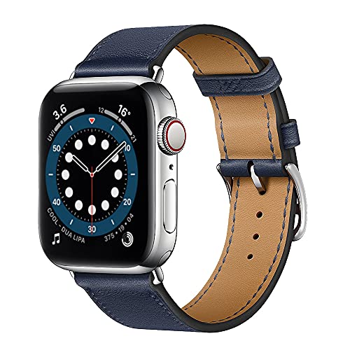 Danwon Pulseira de couro, compatível com pulseiras de relógio Apple de 42 mm, 44 mm, muitas cores de