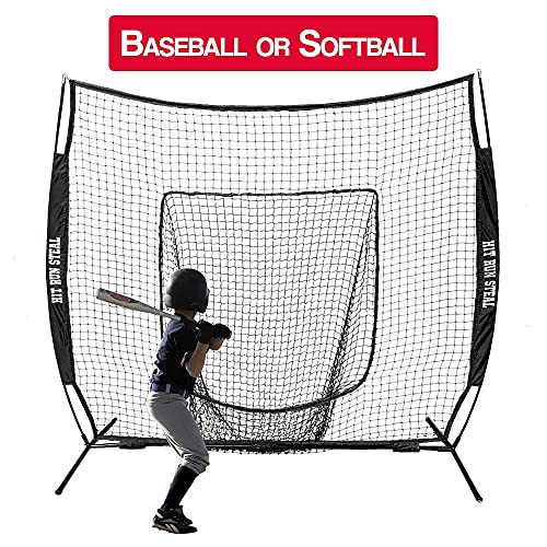 Hit Run Steal Heavy Duty Softball & Baseball Net With Carrying Bag - Perfect Hitting Net For Your Batting And Pitching Practices #TOP6