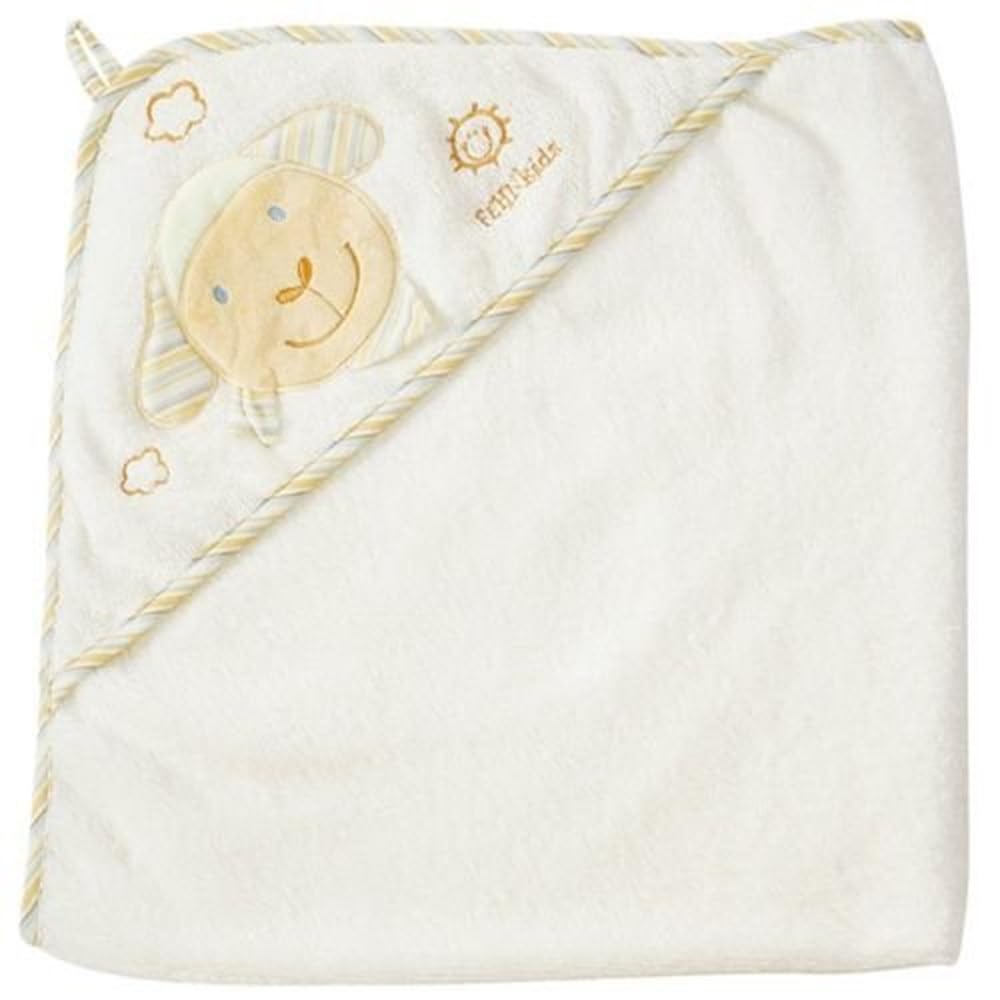 Fehn 397086 Kapuzenbadetuch BabyLOVE – Bade-Poncho aus Baumwolle mit niedlichem Schaf für Babys und Kleinkinder ab 0+ Monaten – Maße: 80 x 80 cm